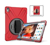 ZiHang Funda para iPad Pro 11 2018, Protección Antivibración Funda Resistente con Soporte Giratorio de 360 Grados y Correa de Mano Compatible con iPad Pro 11 2018 (Rojo)