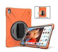 ZiHang Funda para iPad Pro 11 2018, Protección Antivibración Funda Resistente con Soporte Giratorio de 360 Grados y Correa de Mano Compatible con iPad Pro 11 2018 (Naranja)