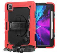ZiHang Funda para iPad Pro 11 2020 & 2018, función Atril, Correa para el Hombro, Soporte para bolígrafo, [360 Grados de Rotacion] Funda para iPad Pro 11 2020 & 2018 (Rojo)