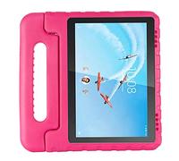 ZiHang Funda para Lenovo Tab E10 10.1 2019, Ligero y Super Protective Antichoque EVA Estuche Protector Diseñar Especialmente Manija Caso con Soporte para los Niños (Rosa roja)