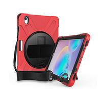 ZiHang Samsung Galaxy Tab S6 10.5 Inch Caso, Tres Capa Resistente Cuerpo Completo Funda Protectora con Soporte/Correa de Mano/a Hombro Correa para 2019 Galaxy Tab S6 10.5 T860 T865 Tablet (Rojo)