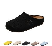ZIHAOFC Sandalias planas de malla con textura para mujer, cómodas sandalias sin cordones, calzado informal para el día a día en verano al aire libre (Black,40)