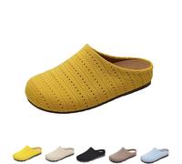 ZIHAOFC Sandalias planas de malla con textura para mujer, cómodas sandalias sin cordones, calzado informal para el día a día en verano al aire libre (Yellow,37)