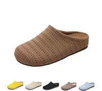ZIHAOFC Sandalias planas de malla con textura para mujer, cómodas sandalias sin cordones, calzado informal para el día a día en verano al aire libre (Brown,36)