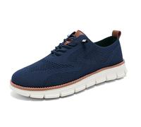 ZIHAOFC Zapatos de Vestir Casuales para Hombre, Zapatillas de Deporte de Moda para Caminar, de Malla, para Negocios, Trabajo, Ligeros (45#,Dark Blue)