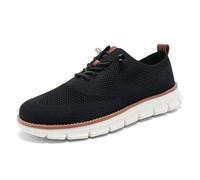 ZIHAOFC Zapatos de Vestir Casuales para Hombre, Zapatillas de Deporte de Moda para Caminar, de Malla, para Negocios, Trabajo, Ligeros (41#,Black)