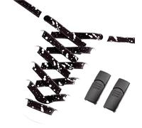 ZIHDKE 4 pares de cordones con hebilla magnética sin, estampado tinta salpicada, planos y elásticos, for zapatillas deporte for niños adultos Para Sneaker(Color 9)