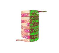 ZIHDKE 5 pares de cordones planos fluorescentes y luminosos for zapatillas deportivas, con estampado flores anacardo tinta que brillan en la oscuridad Para Sneaker(Gold,140cm)