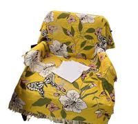 ZIHDKE Manta Floral for Picnic en la Playa, Manta for Acampar al Aire Libre, Mantas a Cuadros for Camas, esteras for sofá, Alfombra de Viaje for para Playa Camping(Yellow)