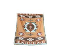 ZIHDKE Mantas de Lino a Cuadros, alfombras Tejidas for Exteriores, Manta Picnic for Acampar, Mantas Decorativas for Cama, esteras for sofá, Viajes para Playa Camping(Orange)
