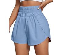 ZIHDKE Pantalones Cortos Mujer Verano 1 PCS Boxer Shorts For Women Teen-Girls Light Weight Pull-on High Rise Shorts Outfit Summer Workout Shorts Ideales para El Verano(Blue,S)