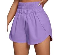 ZIHDKE Pantalones Cortos Mujer Verano 1 PCS Boxer Shorts For Women Teen-Girls Light Weight Pull-on High Rise Shorts Outfit Summer Workout Shorts Ideales para El Verano(Lavender,XXL)