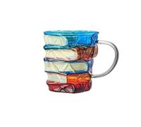 ZIHDKE Unique Book-Shaped Glass Mug Coffee Tea Cup Creative Gift For Book Lovers Double Duty Drinkware Decor para Cafe(Color1)