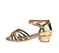 ZIHDKE Zapatos de Baile for Mujeres señoras salón Latino niños/niños Tango Salsa Zapatos Entrenamiento tacón bajo para Women(Gold01,37 (23.5cm))