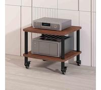 ZIHESY Gabinete AV Moderno Mueble Equipo HiFi Torre de Rack de Audio de 2/3/4 Niveles con Ruedas, Soporte para Reproductor de CD en Torre, para Cine en Casa(Red,50cm/19.7in)