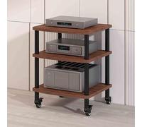 ZIHESY Gabinete AV Moderno Mueble Equipo HiFi Torre de Rack de Audio de 2/3/4 Niveles con Ruedas, Soporte para Reproductor de CD en Torre, para Cine en Casa(Red,72.5cm/28.5in)