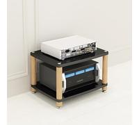ZIHESY Mueble Equipo HiFi Estante de Audio Centro de Entretenimiento, Soporte Multimedia De 2/3 Niveles Gabinete, para Equipos de Medios Audio Video(Black,46cm/18.1in)