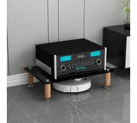 ZIHESY Mueble Equipo HiFi Estante de Audio Centro de Entretenimiento, Vidrio Templado Mueble HiFi para Equipos de Medios Audio Video, Easy Assembly(Black,14cm/5.5in)