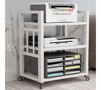 ZIHESY Mueble Equipo HiFi Soporte Multimedia con 3 Estantes para Consolas Videojuegos DVD y 4 Ruedas, Centro de Entretenimiento para Cine en Casa(White1)