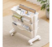 ZIHESY Revistero Independiente de 6 Bolsillos Soporte Portátil de Suelo de Folletos, Expositor De Revistas con Ruedas para Oficina Escuela Hogar Aula