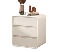 Zihpil 1/2Pieza Mesita De Noche PequeñA Y Estrecha con 3 Cajones, Mesa Auxiliar, Mueble De Almacenaje Cuero Microfibra Madera Maciza, para Dormitorios Y Salas De Estar,1pcs White,45 * 40 * 55cm