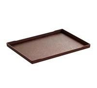 Zihpil Bandeja De Plástico Rectangular, Bandejas De Comida Rápida para Comer En El Regazo, Plato De Cocina Multifuncional para Servir Alimentos, Patio, Desayuno, Restaurante(Walnut,8.4×6.2×0.8in)