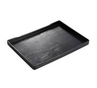 Zihpil Bandeja De Plástico Rectangular, Bandejas De Comida Rápida para Comer En El Regazo, Plato De Cocina Multifuncional para Servir Alimentos, Patio, Desayuno, Restaurante(Black,7.9 * 3.9 * 0.7in)