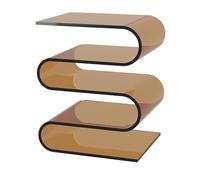 Zihpil Mesa Auxiliar De AcríLico, Revistero con Forma De S | Expositor De 5 Niveles, Mesita De Noche Moderna, Mesa De Centro Transparente para Sala De Estar, Dormitorio, Terraza Y Oficina,Amber