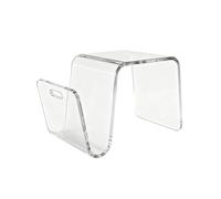 Zihpil Mesa Auxiliar Moderna AcríLica En Forma De N, Mesa De Almacenamiento Abierta, Taburete De BañO, Estante De DiseñO GeoméTrico para Sala De Estar, Dormitorio, BañO,Clear,60 * 40 * 40cm/8mm
