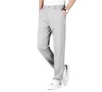 ziilay Pantalones de golf largos para hombre, pantalones de deporte, pantalones de chándal para exterior, tejido súper elástico, 8363b Silver Grey, 32W / 30L