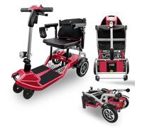 ZiiLIF R3b-Patinete de movilidad para adultos mayores, ultraligero, eléctrico, plegable, de 4 ruedas, con soporte para faros delanteros, compacto y conveniente para viajes, aprobado por aerolíneas,