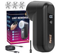 Ziitty Quitapelusas Electrico Quita Pelusas Ropa - Quita Bolas de la Ropa, Pantalla LCD, Carga por Type-C, 6 Hojas, Cuchilla de Quitapelusas Recargable Potente y Eficiente para Ropa y Muebles Negro