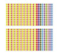 ZIJANG 2400 Piezas Pegatinas Caritas Sonrientes, Pegatinas Smiley(10 Colores), para Que Profesores y Padres Interactúen Entre Profesores y Alumnos