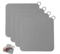 ZIJANG 4 Piezas Tapa Desague Ducha, 20 × 20 cm Tapón de Ducha Antiolor, Gris Tapa para Desagüe de Bañera, Tapones para Desagües de Piso, con Lazo para Colgar, para Cocina, Baño, Aseo