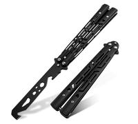 ZIJANG Cuchillo Mariposa, Sin Afilar Balisong de Metal, Acero Inoxidable Navaja Mariposa sin Filo, para Practicar Habilidades de Lanzamiento de Cuchillos y con Fines Recreativos