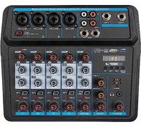 ZIJINGY Mesas de Mezclas de Estudio, mezcladores en Vivo Mezclador Bluetooth de 4/6 Canales con Tarjeta de Sonido, Escenario de actuación doméstico y Civil, Mezclador de DJ en Vivo pequeño USB,6way