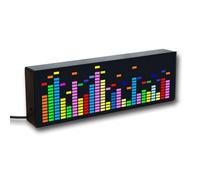 ZIJINGY RGB Digital Audio Spectrum Analyzer, LED Music Clock, Colorful 1624 Segment Rhythm Lights, with 20 Dynamic and 7 Color Effect Display