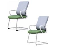 ZIK - Par de sillas para sala de espera con reposabrazos, cómodos y transpirables para acoger invitados y clientes para salas de reuniones, sillas acolchadas para sillas de espera para oficina (gris y