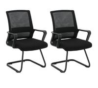 ZIK - Par de sillas para sala de espera, sillas con reposabrazos, cómodas y transpirables para acoger invitados y clientes, para salas de reuniones, sillas acolchadas sin ruedas, sillones para sala de