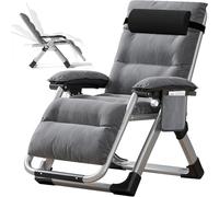 ZIKEBTUY Tumbona de jardín Plegable Ajustable, Silla de Camping, soporta 200 kg, con Bolsillo Lateral, cojín Cervical, Tumbona Plegable, sillón de Relax para jardín, para Personas Mayores