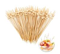 Zikenis 100 Piezas Palillos de Cóctel,12 cm Palillos Cóctel Palos,para Frutas,Cumpleaños,Fiesta,Pasteles,Postres,Bebidas,Brochetas de Bambú para Frutas,Pinchos de Comida para Dedos