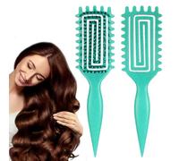 Zikenis Peine Pelo Rizado,Cepillo Defnidor de Rizos Profesional,Curl Defining Brush,para Hombres y Mujeres,Bounce Curl Brush para cabello ondulado,rizado y rizado(Verde)