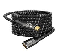 ZIKNYDO 4K Alargador USB C 5m (Alargador USB tipo C 3.2 20Gbps, PD3.1 240W 48V/5A), vídeo 4K@144Hz/ 60Hz, 8K@30Hz USB C Extension Cable para Thunderbolt 4, iPhone 16, MacBook, cargador MagSafe, Switch