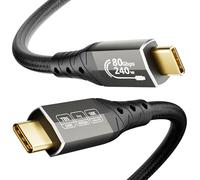 ZIKNYDO 80Gbps Thunderbolt 5 Cable 1m, USB 4 2.0 120Gbps cable de ancho de banda para 16K/Dual 8K pantallas, PD3.1 240W de carga, para Thunderbolt 4, SSD, MacBook M4 Pro/Max, eGPU, Mac mini M4 Pro