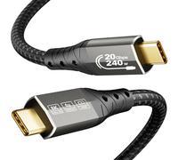 ZIKNYDO Cable USB C 1m, USBC a USB C datos 20Gbps, Vídeo 8K@30 Hz, 4K@60 Hz/144 Hz, carga rápida de 240W 48V/ 5A, USBC 3.2 Cable tipo c para Thunderbolt 4, iPhone 16, MacBook Pro, iPad, Dell XPS, SSD