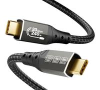 ZIKNYDO Cable USB C a USB C 2m, cable de datos 20Gbps USB tipo C, transmisión de vídeo 8K@30Hz, 4K@60Hz/ 144Hz, carga rápida 240W, cabo USB C 3.2 para Thunderbolt 4, MacBook Pro, Dell XPS, Switch, VR