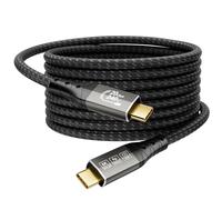 ZIKNYDO Cable USB C largo 5m, transferencia de datos 20Gbps, carga de 240W, vídeo 8K@30Hz, 4K@144Hz/ 60Hz, cable tipo c a tipo c para monitor, ordenador portátil, MacBook Pro, iPad Pro, Dell XPS, VR