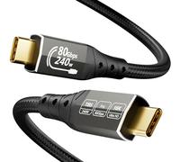 ZIKNYDO USB C Thunderbolt 5 cable 2m, transferencia de datos USB C 80Gbps, ancho de banda 120Gbps para pantallas 16K/Dual 8K, PD3.1 240W, para Thunderbolt 4, MacBook M4, eGPU, Mac mini M4 Pro, monitor