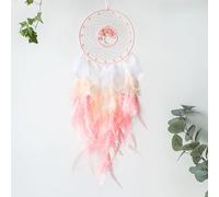 Zilams Atrapasueños Infantil Manualidades Atrapasueños Plumas Hecho a Mano Decoracion Habitacion Decorativo pared para Niñas Niños y Bebe Rosa Claro