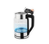 Zilan Hervidor de agua digital de vidrio con panel digital, luz LED azul, capacidad de 1,7 litros, protección contra ebullición en seco, función de mantener caliente, 2200W